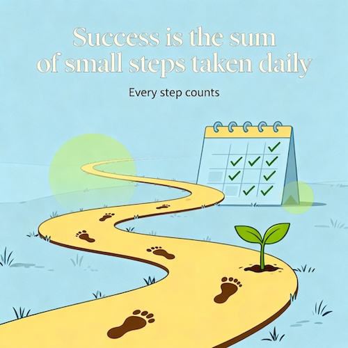 A focused person making a decisive action, symbolizing that success is a daily decision.